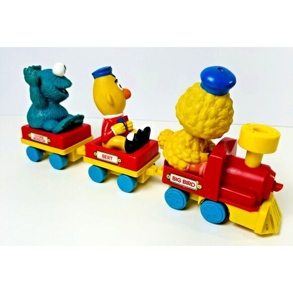 Big Bird's Wind Up Train 1989 Vintage Sesame Street Bert Cookie Monster Illco - Picture 3 of 16